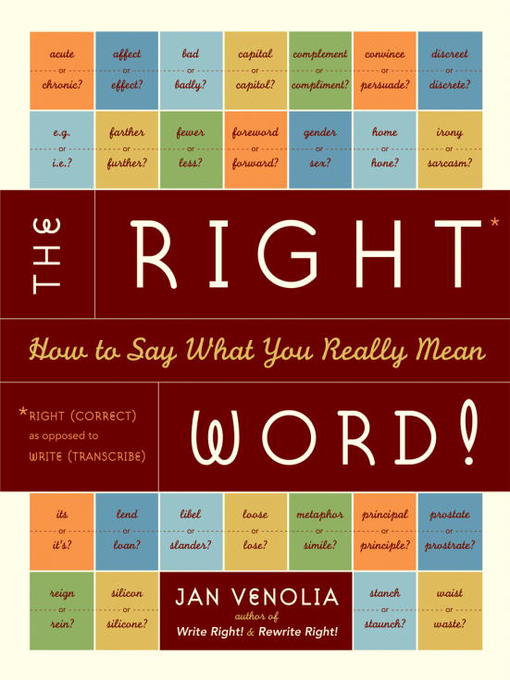 Title details for The Right Word! by Jan Venolia - Available